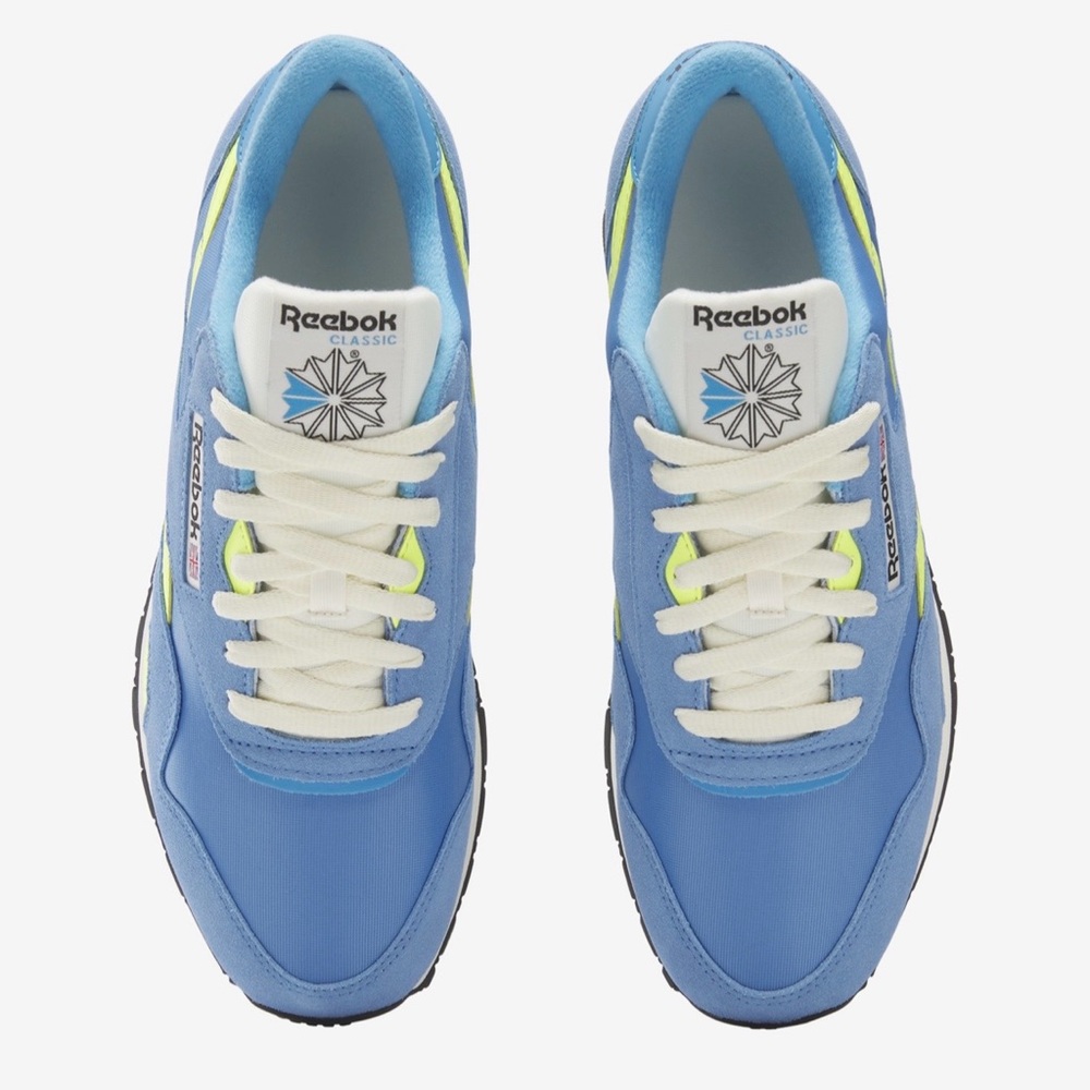 Reebok Classic Azure Sneakers with Neon Highlights Women size 11 Men Size 9